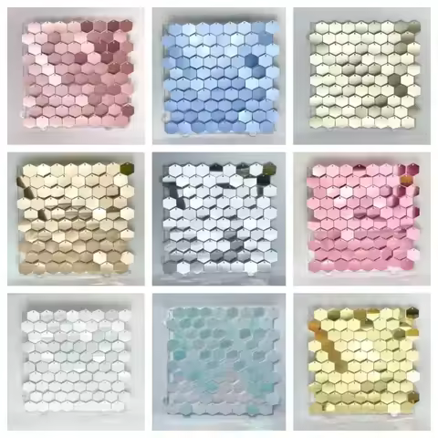 12/16/18pcs Hexagonal Sequin Backdrop Panels for Wedding Birthday Party Background Wall Decor Shimme