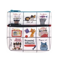 ECOUTE Mintette My Name of Cats 2-Layer Zip Bag Cute Cat Pattern (A variety of Cats)・