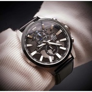 Casi_Edific_Efr 539 Leather Strap Fashion Men Watch All Niddles Functions