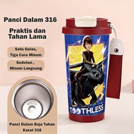 GANTUNGAN Hiccup & Toothless How To Train Your Dragon Stainless Steel Coffee Tumbler 316 500ml Heat 