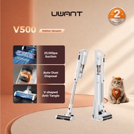 UWANT V500 Stick Vacuum 25kpa 360° Floating Brush, Micro Green Light Dust Detection, Powerful Cordle