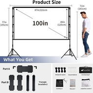 With Stand Projection Screen Foldable Portable Projection Screen HD Anti-Wrinkle Movie Screen Behind