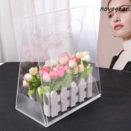 NOVAGEAR​ Bouquet Wrapping Bag, Transparent Hand Bag Acrylic Flower Box, Gift Box Reusable Portable 