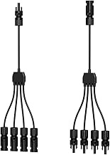 NURZVIY Solar Parallel Charging Cable 1-to-4 Y Branch Parallel Wire Plug Tool Kit for Fours Solar Pa