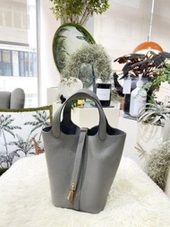 Hermes Picotin 18 積雨雲灰金扣
