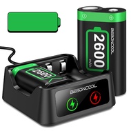 2x2600 mAh Battery+ USB Charger for Xbox Controller Battery Rechargeable Gamepads Battery for Xbox One/One S/One X/One Elite Controllers