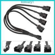 KOKO 3 4 Way PC Fan Splitter 4 Pin PWM Fan Splitter Fan Header Splitter PC Fan Splitter 1 to 3 4 Con