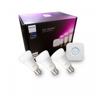 Philips Hue - 彩光藍牙燈泡入門套裝 ( 橋接器X1 + 11W/E27/A60 Hue 彩光燈膽 x3) 丨11W A60 E27｜1600萬色｜Bridge set