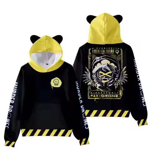 Y2K Y2K MURDER DRONES Best Friends N UZI Cat Ear Hoodie Unisex Streetwear Spring/Autumn Teens Kawaii