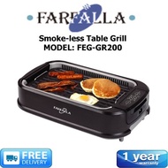 FARFALLA - Smokeless BBQ Table Grill - 1500W - MODEL: FEG-GR200 - 1 YEARS WARRANTY - FREE DELIVERY!