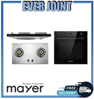 Mayer MMSS772HI [75cm] 2 Burner Stainless Steel Gas Hob + Mayer MMSI903OT [90cm] Semi-Integrated Hood with Oil Tray + Mayer MMDO8R [60cm] Built-in Oven with Smoke Ventilation System Bundle Deal!!