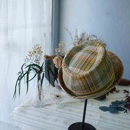 日本雜貨-英倫黃格紋中性硬挺紳士帽