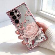 1ชิ้น เคสโทรศัพท์กันกระแทกแฟชั่นหรูหรา (ฟิล์มเลนส์กล้อง) ลายดอกไม้และใบไม้พาสเทลสร้างสรรค์ เข้ากันได