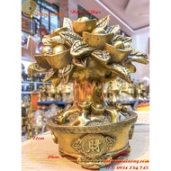 Feng Shui Bronze Gold Bar Fortune Tree with Blessed Words, Width: 20cm, Height 22cm Weight 3.5 kg