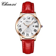 CHENXI Genuine CX-301L Jam Tangan Wanita Bergaya Klasik Ringkas Tahan Air dengan Kalendar