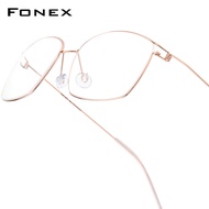 FONEX Titanium Alloy Glasses Men Brand Design Square Eyeglasses Ultralight Morten Denmark Custom Opt