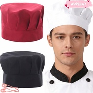WUPEI47AD Work Hat, Mushroom Shape Hundred Fold Chef Hat, Women's Flat Top White Cooking Hat Hotel