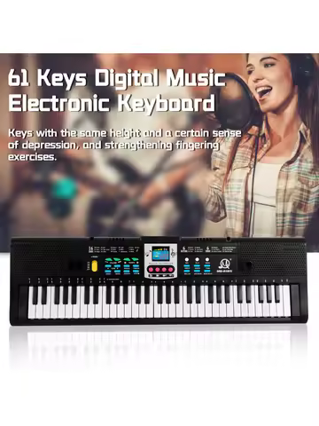 61key Multifunctional Electronic Keyboard Children Digital Electric Piano Microphone Beginner Electr