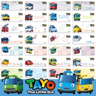 [Name Sticker] Minibus TAYO Cartoon Name Sticker 0.9 X 2.2/1.3 X3.0cm (Free Exclusive Storage Folder