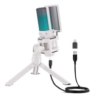 Zealsound A68S A68 RGB gaming USB คอนเดนเซอร์ไมโครโฟนคุณภาพลดเสียงรบกวนอัตโนมัติไมโครโฟนอินเทอร์เฟซห