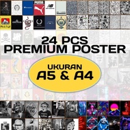 24pcs aesthetic posters / wall art posters doodles, bw, pop art etc