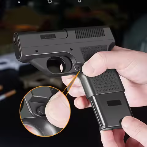 New Clip Gun Type Butane Gas Lighter Three Capacity Cigarette Holder Windproof Jet Blue Flame Lighte