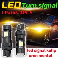 4PCS Car Flash Turn Signal Lights Led Signal Kelip Oren Mentol Signal Kelip Look Oren Sepasang 1156 