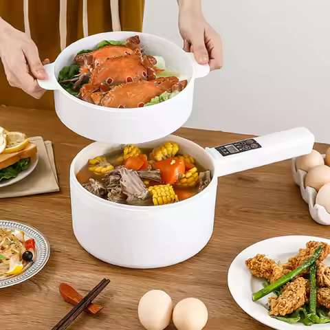 1.8L Multifunction Electric Cooker Ramen Pot Electric Frying Pan Hot Pot Electric Rice Cooker 6 Func