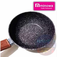 Minowa MKD-26 Marble Non-Stick Wok Pan, Diameter 26cm