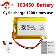 103450 3.7V 2000mah Battery Suitable for Medical Equipment, Cosmetic Mirror, Massage Instrument