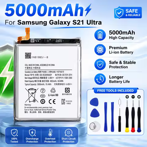 High Capacity Replacement Battery for Samsung Galaxy S21, S21 Plus, S21 Ultra, S21 FE 5G – EB-BG990A