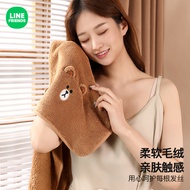 Line FRIENDS Brown Bear Soft Absorbent Towel Bath Non-Linting Bath Towel Wash Face Coral Fleece Towe