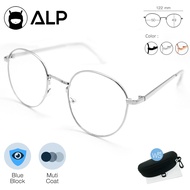 [โค้ดส่วนลดสูงสุด 100] ALP Computer Glasses แว่นกรองแสง แว่นคอมพิวเตอร์ แถมกล่อง กรองแสงสีฟ้าBlue Light Block กันรังสี UV UVA UVB กรอบแว่นตา Round Style รุ่น ALP-BB0024