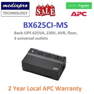 APC Back-UPS 625VA, 230V, AVR, floor, 3 universal outlets UPS - 2 Year Local APC Warranty