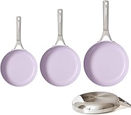 Tjean Non-Stick Ceramic Pan Set (Without PFTE, PFOA, PFAS) with Stainless Steel Handle, Suitable for