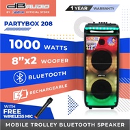 Db Audio PARTYBOX-208 Mobile Trolley Rechargeable Bluetooth Speaker | 8" x 2 woofer  ( GPM )