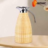 [ Hot Water Bottle Thermal Carafes Multipurpose Water Bottle Bamboo Woven Kettle for Office Household Kitchen