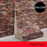 5m/10mx70cm A Roll Self -Adhesive Wall Stickers 3D Marble Brick Kitchen Wall Tiles Stickers Bathroom