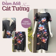 Đầm kiểu nữ cao cấp chất liệu co dãn quà tặng bà tặng mẹ A68 - Thời trang Cát Tường