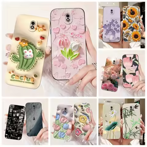 Case For Samsung Galaxy J3 2017 / J5 2017 / J7 2017 Silicone Cover Fashion Cactus Flower Bumper For 