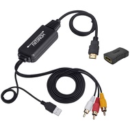 HDMI to RCA Cable, HDMI to RCA Converter Adapter Cable, 1080P HDMI to AV 3RCA CVBs Composite Video A