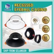 Eyeball Casing Fitting Die-Cast Aluminium Metal GU10Eyeball Casing Black/White Downlight Casing (Not