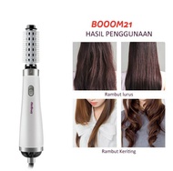 Herbaay 3 in1 Pengering Rambut Sisir Blow Alat Pengering - Putih