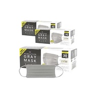 [Japan Products]HOKU [National Mask Manufacturers Association] Surgical Mask GRAY GRAYMASK 3 boxes of 30 masks Kaken Certified PFE99% Disposable Mask Non-woven Fabric Face Line Clear Design