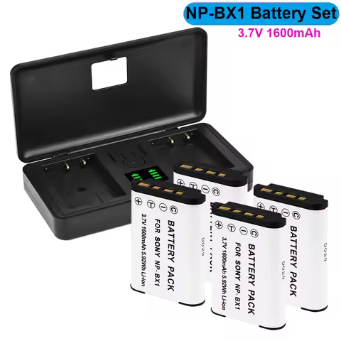NP-BX1 NP BX1 Battery 1600mAh NPBX1 Camera Battery LCD Dual Charger for Sony FDR-X3000R ZV-1 RX100 M