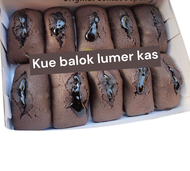kue balok lumer 5 potong coklat susu lumer kue coklat bronis lumer