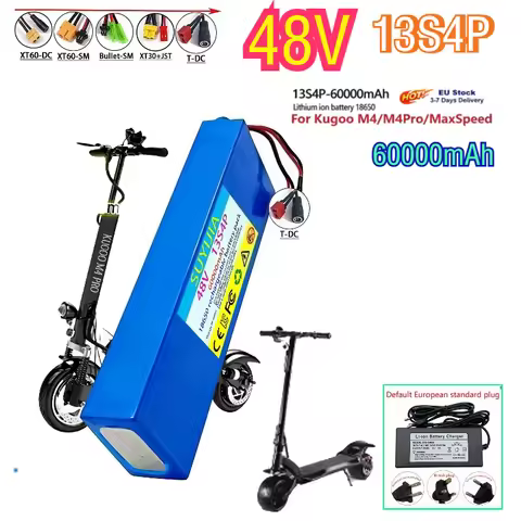 48V 60000mAh Li-ion battery for Kugoo M4/MaxSpeed ​​high capacity 13S4P built-in BMS rechargeable ba