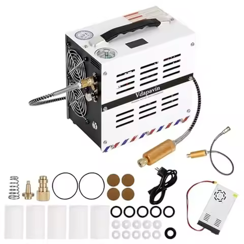 PCP Air Compressor 4500Psi Auto-Stop Lithium-Ion Battery Powered Oil/Water-Free Portable Inflator Fa