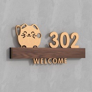 家用门牌号码牌轻奢门号3d创意可爱卡通数字墙贴免打孔高档Home number plate light luxury door number 3d creative20251015