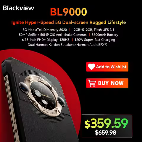 [World Premiere] Blackview BL9000 5G Rugged Smartphone 6.78" 2.4K Screen 24GB 512GB Mobile Phone 50M